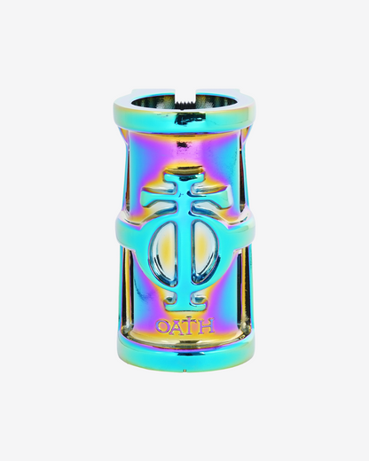 Oath Components | Cage V2 Alloy 4 Bolt SCS Clamp | Neo Chrome