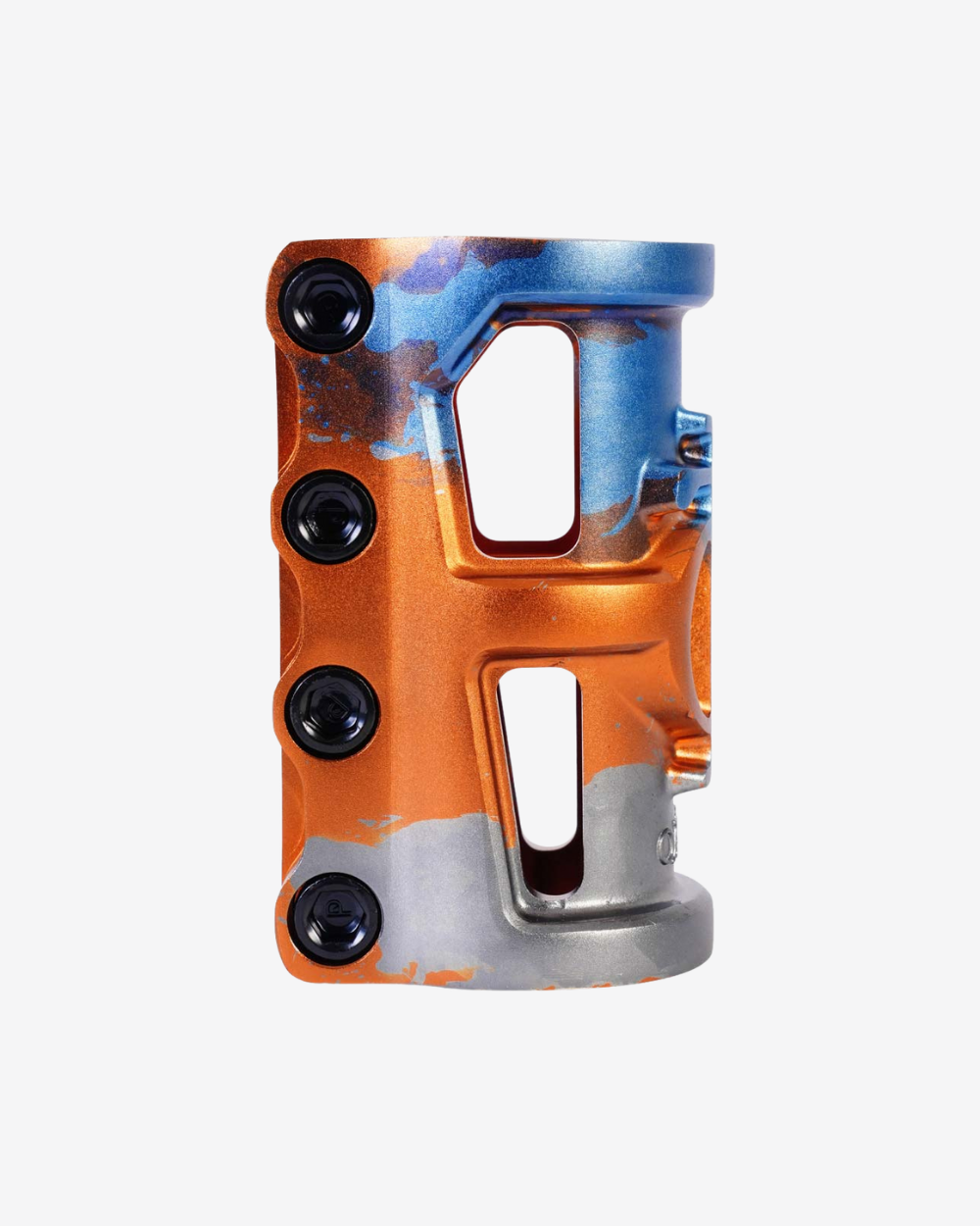 Oath Components | Cage V2 Alloy 4 Bolt SCS Clamp | Orange/Blue/Titanium