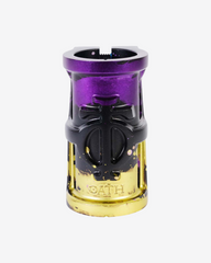 Oath Components | Cage V2 Alloy 4 Bolt SCS Clamp | Black/Purple/Yellow