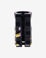 Oath Components | Cage V2 Alloy 4 Bolt SCS Clamp | Black/Purple/Yellow