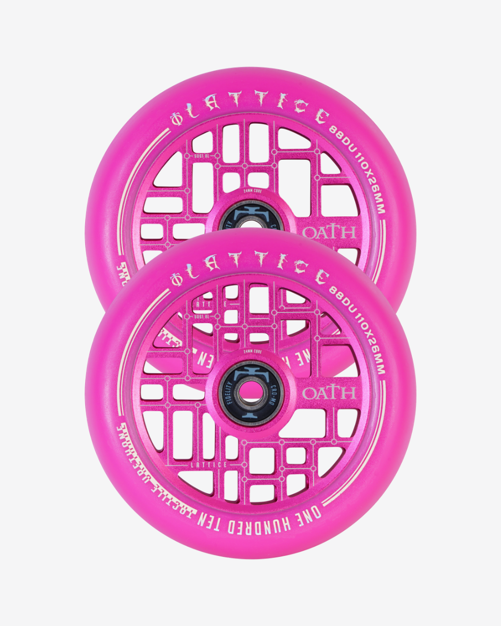 Oath Components | Lattice | 110mm x 24mm Wheels | Pink/Pink