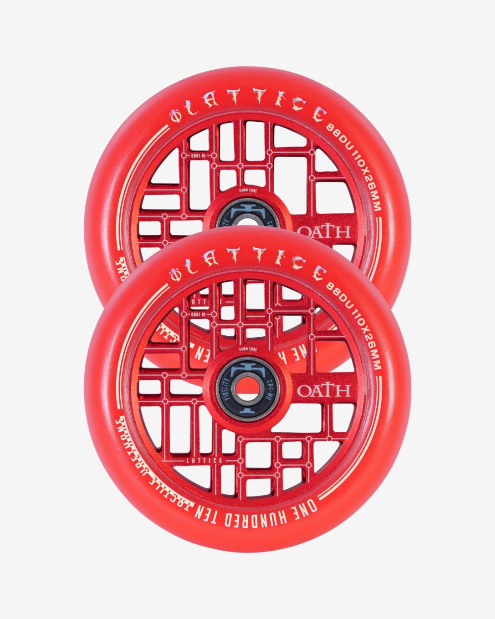 Oath Components | Lattice | 110mm x 24mm Wheels | Red/Red