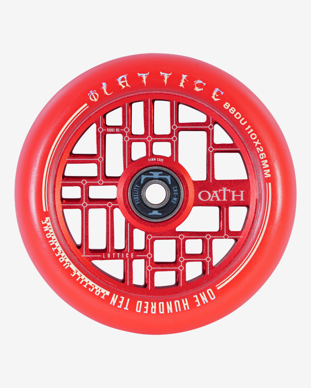 Oath Components | Lattice | 110mm x 24mm Wheels | Red/Red