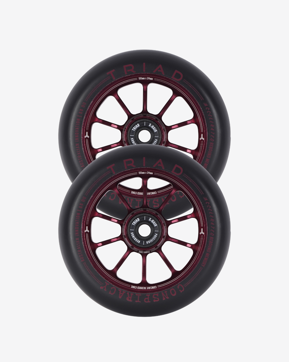 Triad Conspiracy Wheels 110mm x 24mm | Ano Red