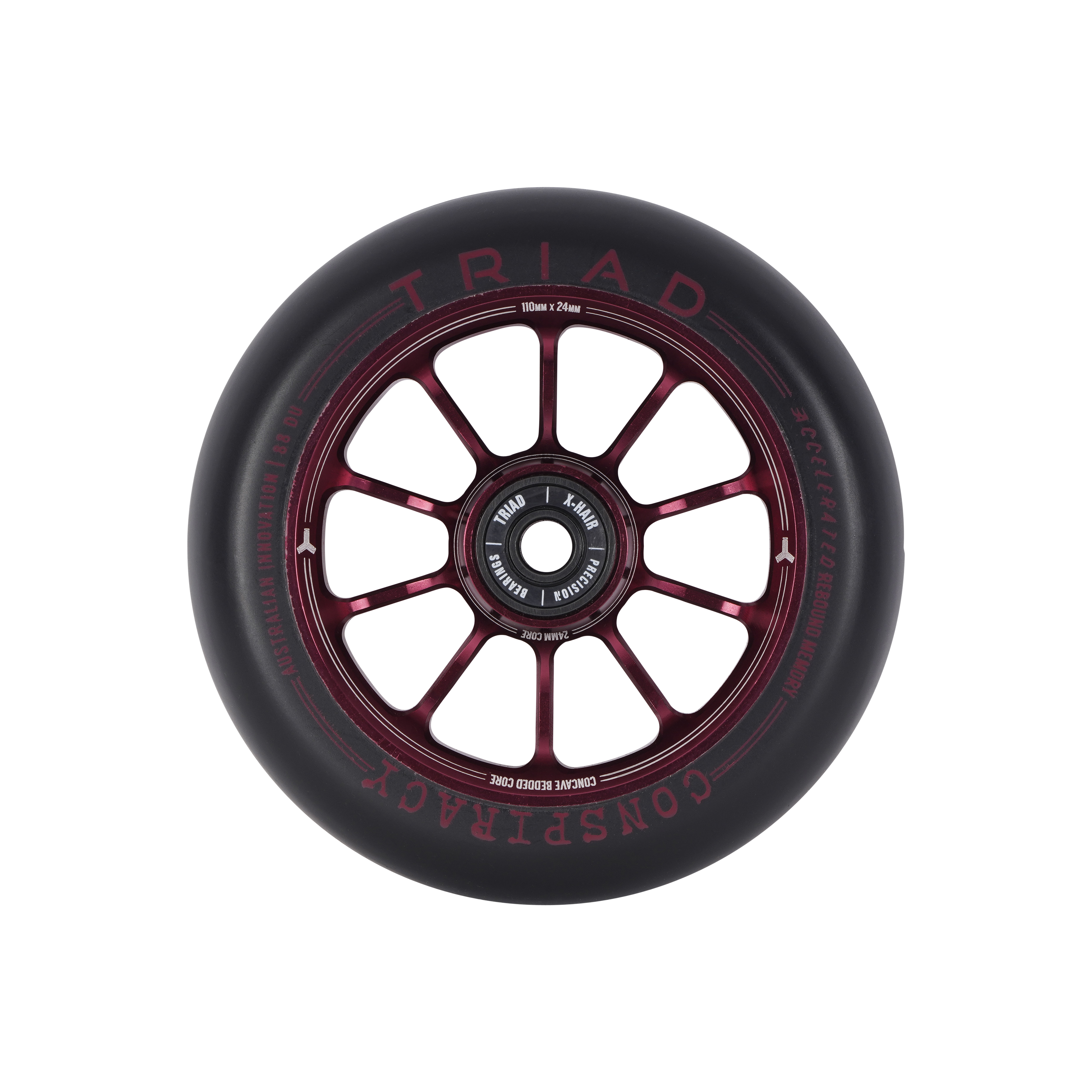 Triad | Conspiracy Wheels | 110mm x 24mm | Ano Red