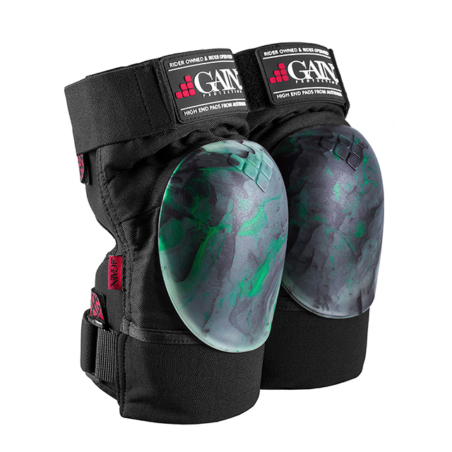 GAIN Protection | The Shield Hard Shell | Knee Pads | Green Swirl